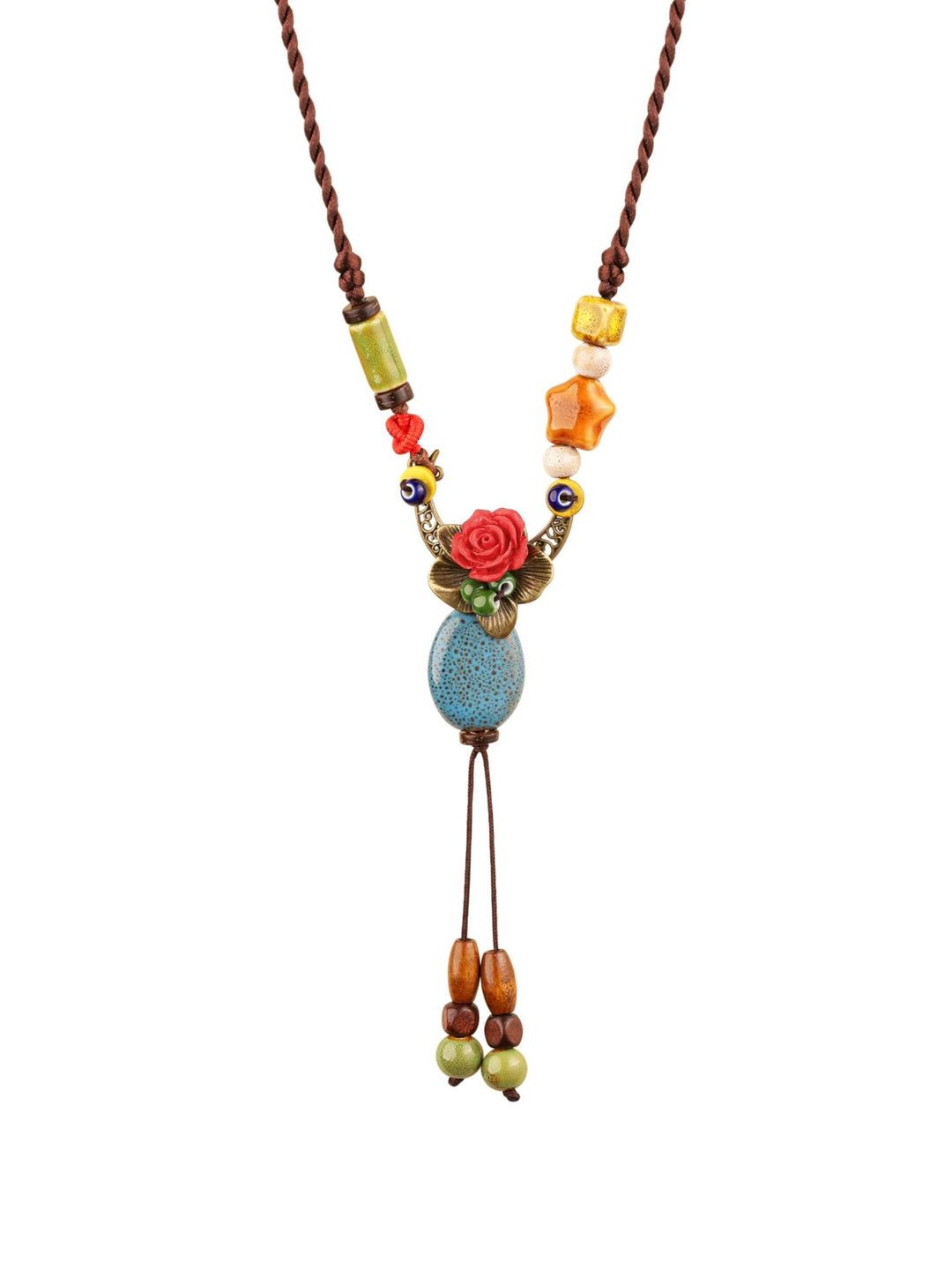 Bohemian Moon and Star Pendant Necklace Kalsten