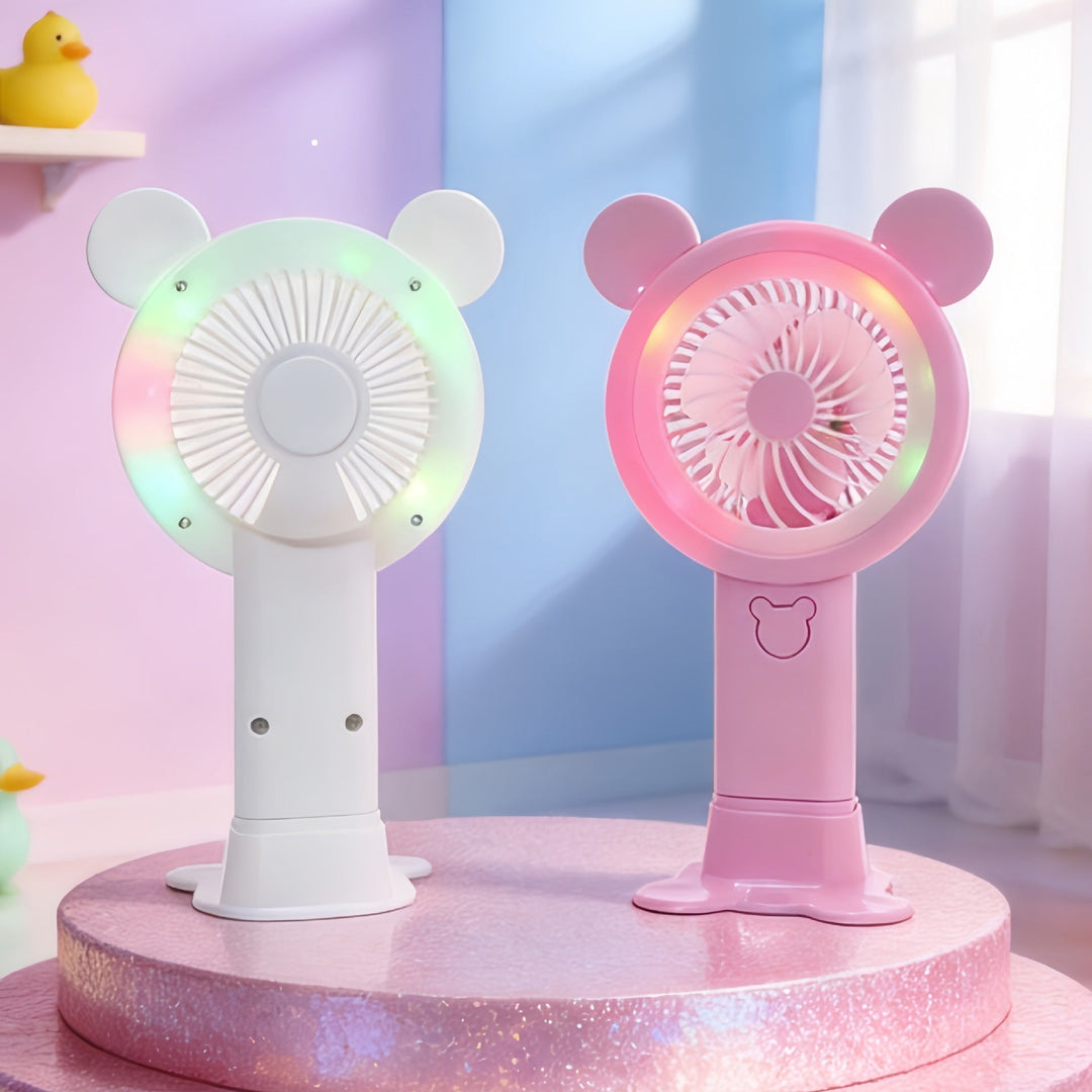 Women's Portable Hand Fan in Cheerful Bear Design Kalsten