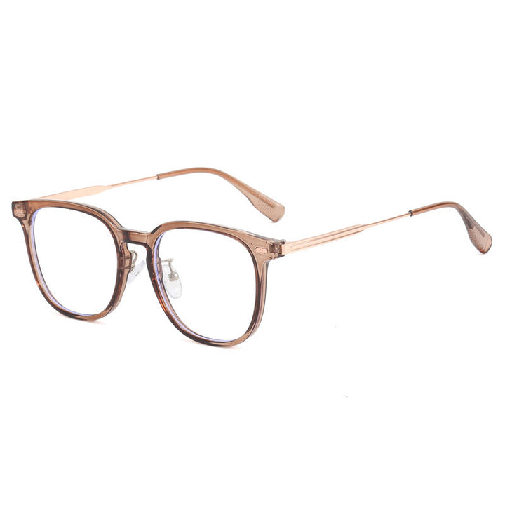 Women's clear rectangular glasses with delicate metal frame Kalsten