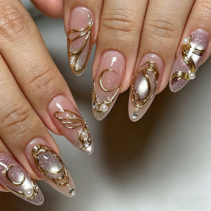 Artifical nails with glitter accents Acalora
