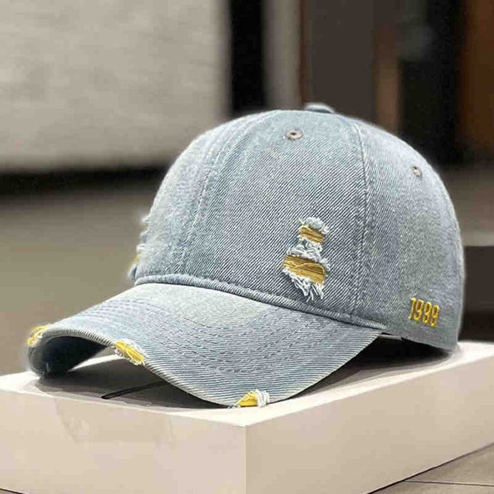 Unisex Distressed Denim Baseball Cap Kalsten