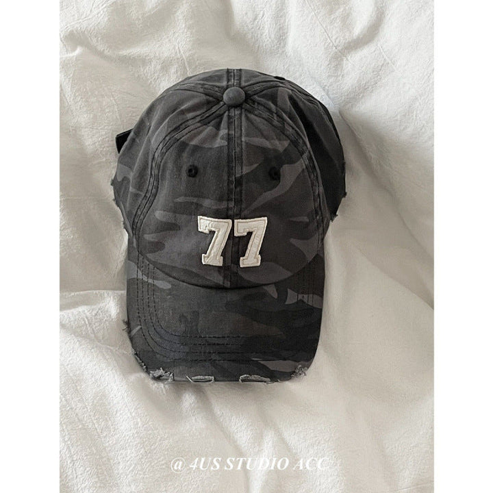 Women's Distressed Camouflage Baseball Cap Kalsten