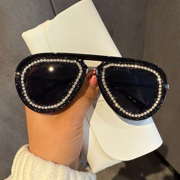 Women's extravagant heart-shaped sunglasses with sparkling rhinestone frame Kalsten