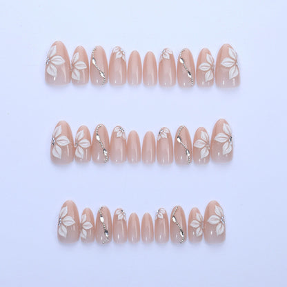 Elegant Floral Design Press-On Nail Set Acalora