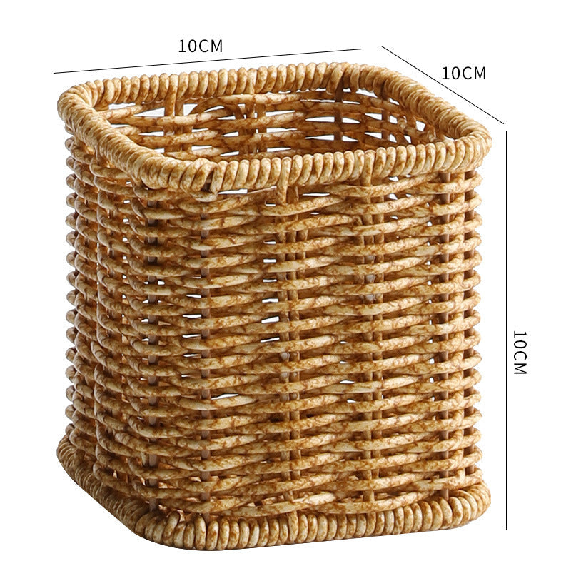 Handwoven Square Wicker Storage Bin Kalsten