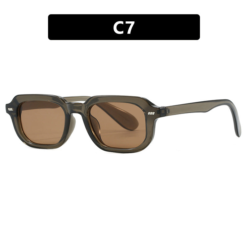 Women’s square sunglasses with high-gloss transparent frame and polarized lenses Kalsten