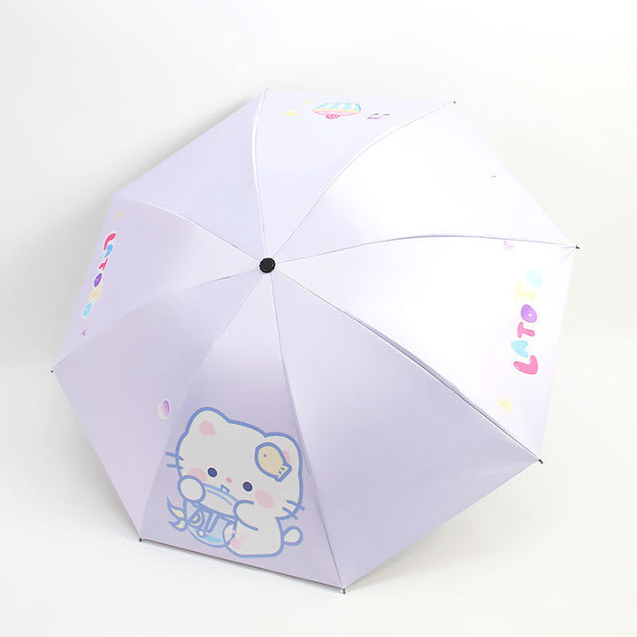 Women Folding Umbrella with Cute Animal Design Kalsten