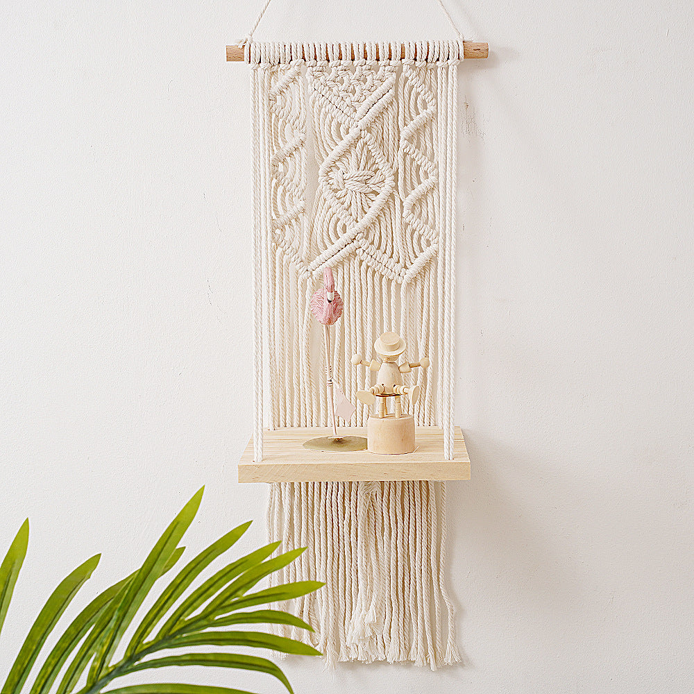 Macramé Wall Hanging Planter Shelf Acalora