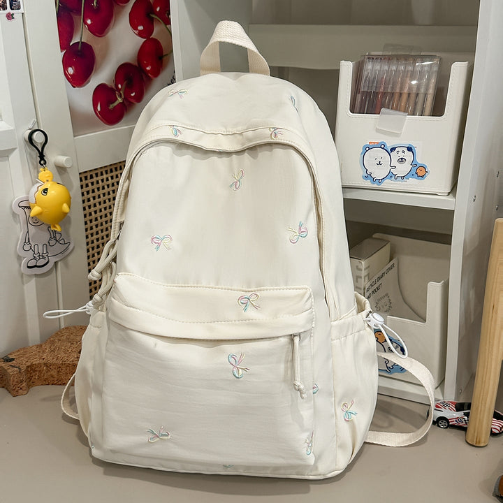 Embroidered Casual School Backpack