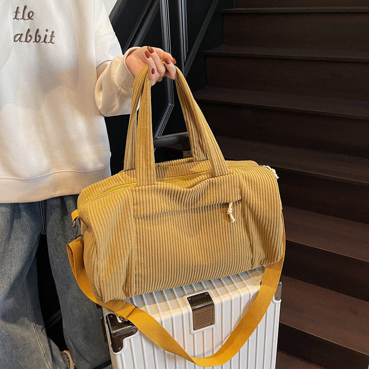 Sporty Travel Bag Made of Soft Cord Material with Adjustable Shoulder Strap Kalsten