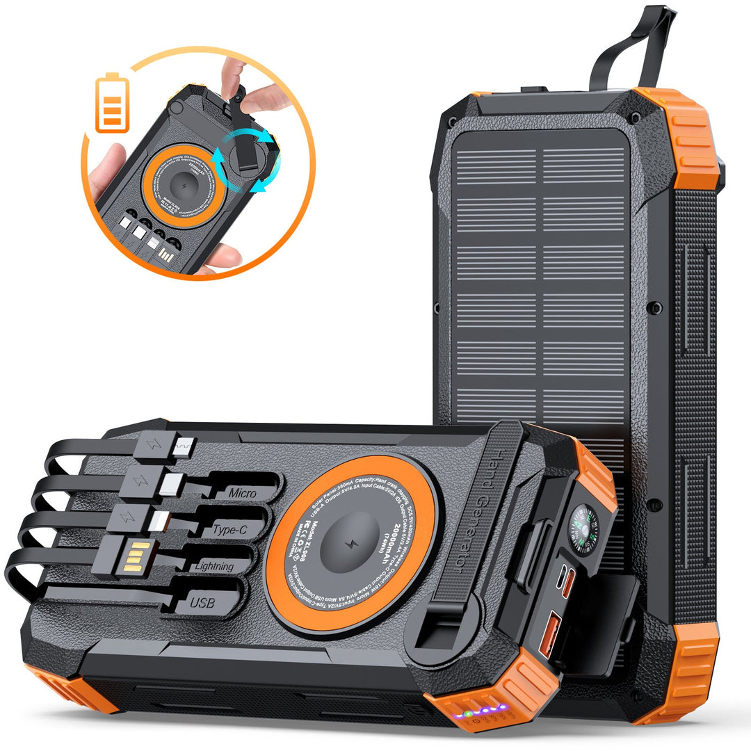 Wearable Solar Powerbank with Multifunctional Charging Cable Kalsten