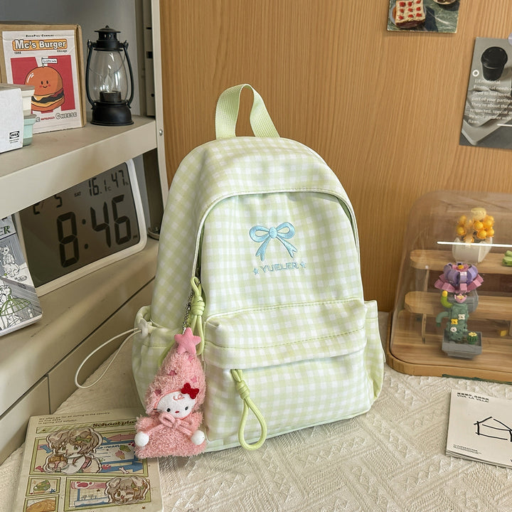 Cute Gingham Pattern Mini School Backpack