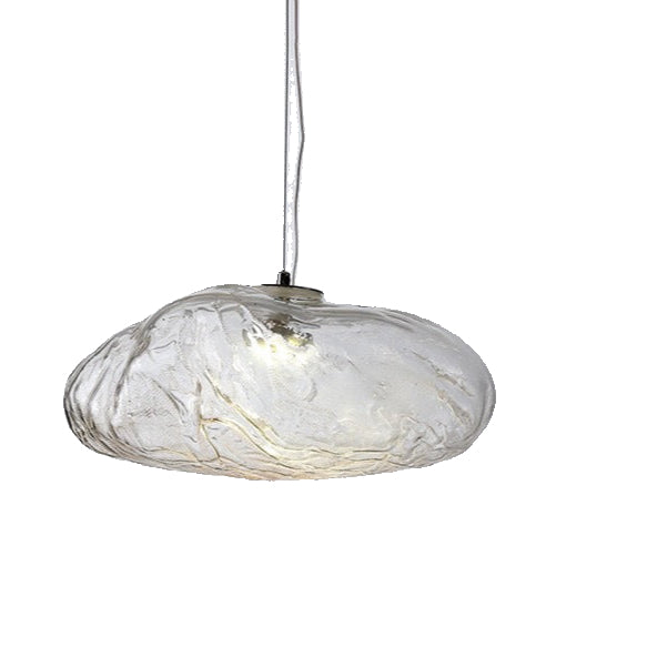 Pendant Light Glass Cloud 15.7 in Amber Dining Room Kitchen Island Hanging Ceiling Lamp Minimalist Nordic Artistic Fixture | Kalsten