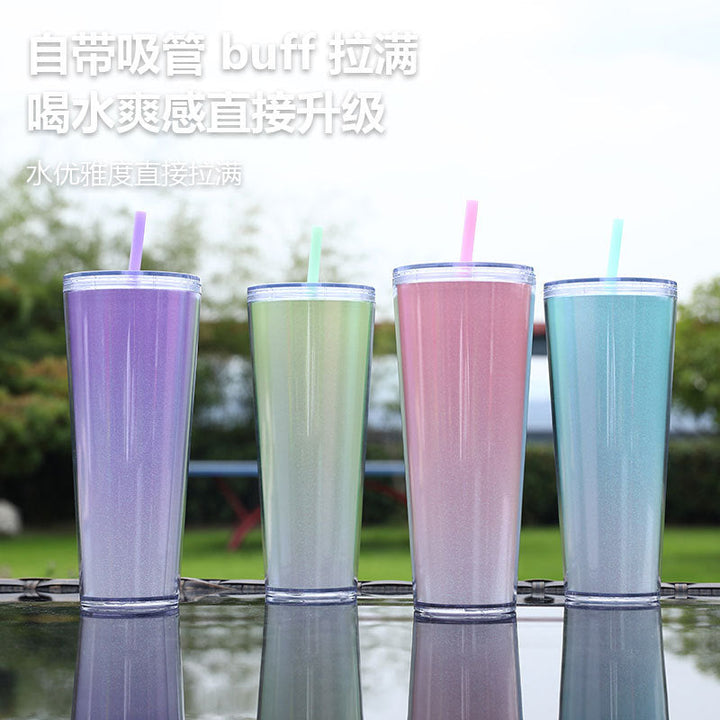 Women's Glittering Drinking Cup with Straw Kalsten