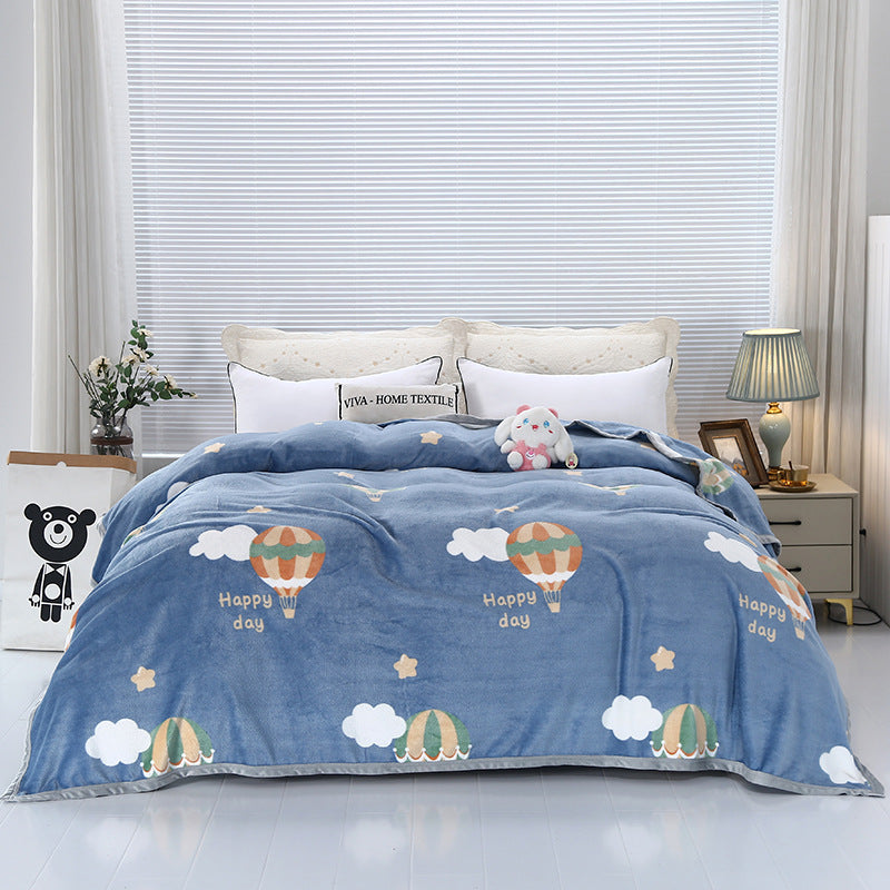 Women's Fluffy Cuddle Blanket with Playful Cloud Pattern Kalsten