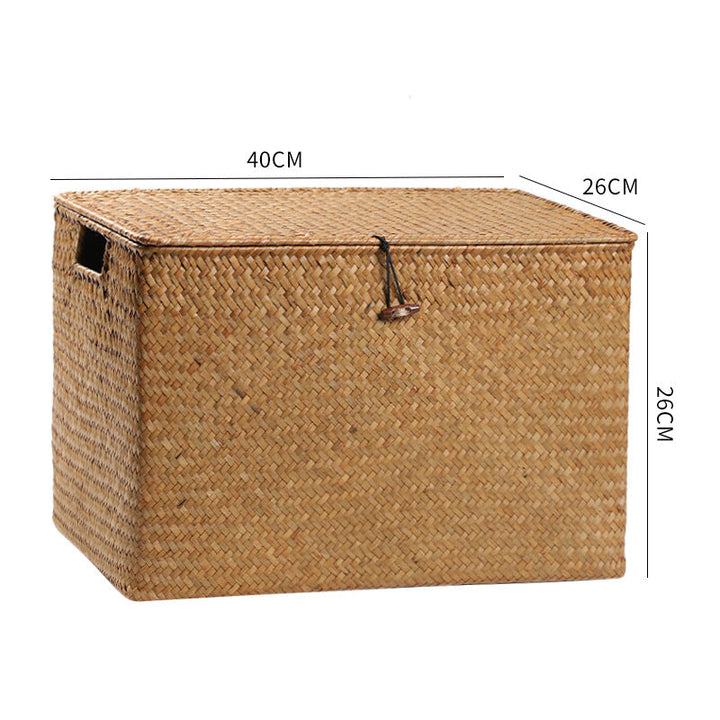 Rectangular Woven Storage Chest with Lid Kalsten