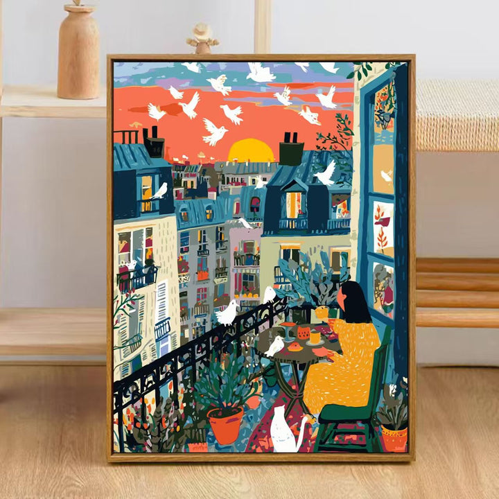 Colorful City Skyline Art Print Kalsten