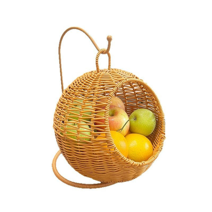Women's Round Braided Basket with Stand Kalsten