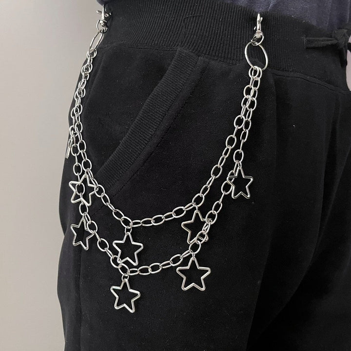 Fashionable chain belt with star pendants Kalsten