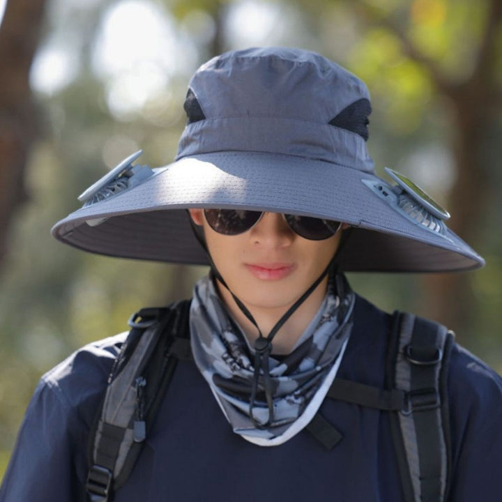 tactical fishing hat with wide brim, mesh ventilation and adjustable chin strap Kalsten