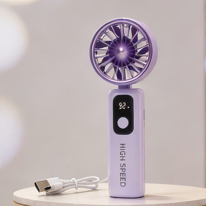 Ladies Portable Mini Fan with Digital Temperature Display Kalsten