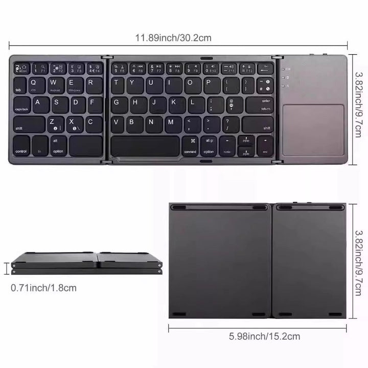 Portable Folding Wireless Keyboard and Mouse Set Kalsten