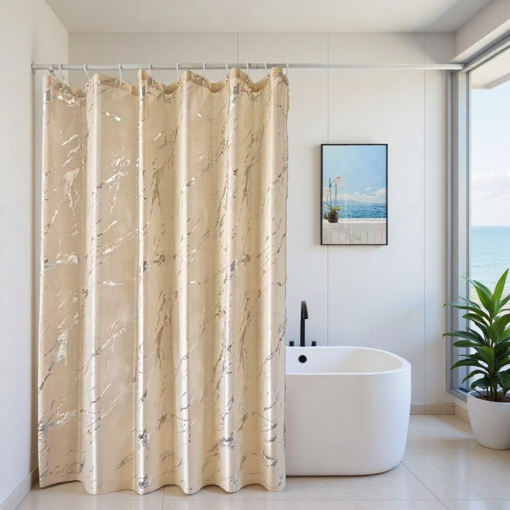 Marble Effect Waterproof Shower Curtain Kalsten