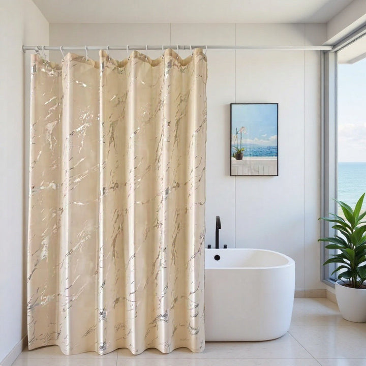Marble Effect Waterproof Shower Curtain Kalsten