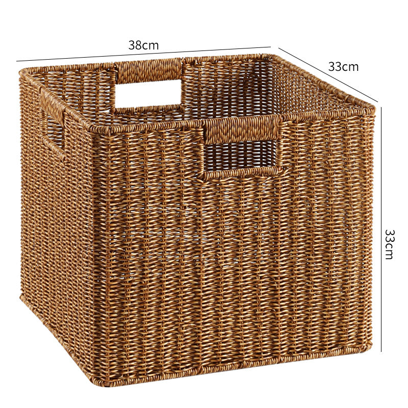 Handcrafted Rectangular Wicker Storage Bin Kalsten