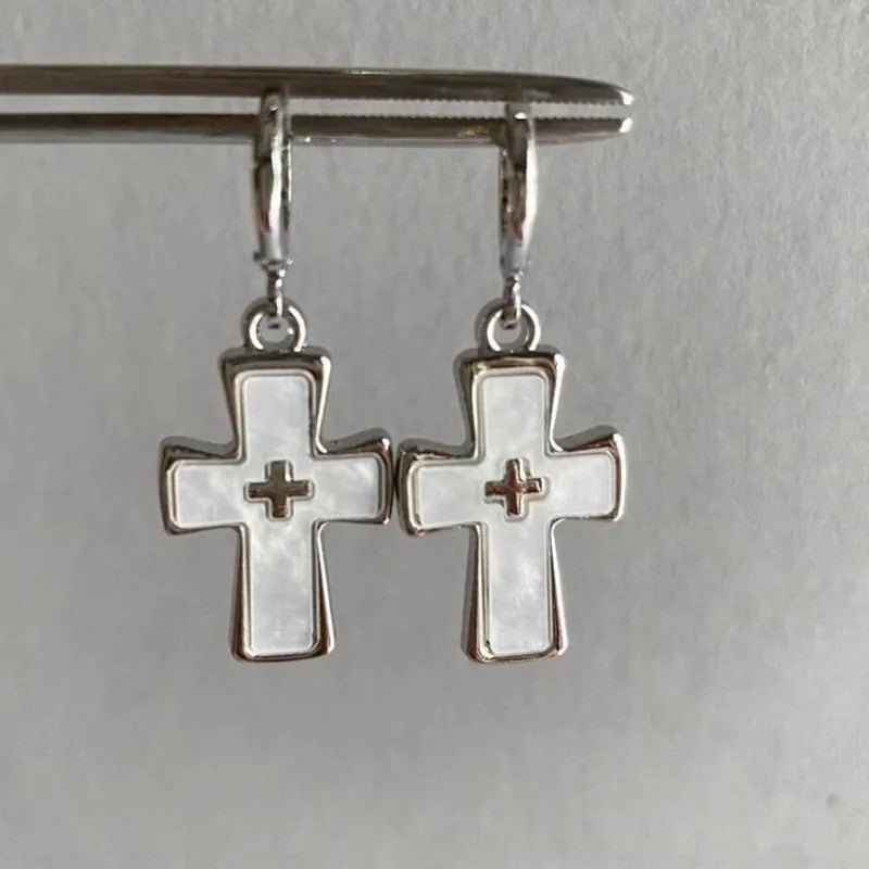 Heart-Inspired Cross Dangle Earrings Kalsten