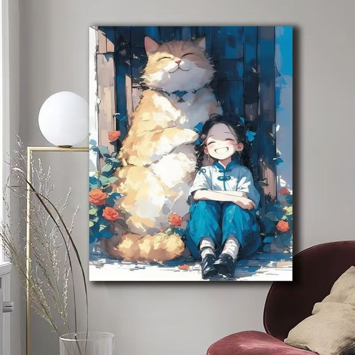 Illustrated Cat-Themed Wall Art Kalsten