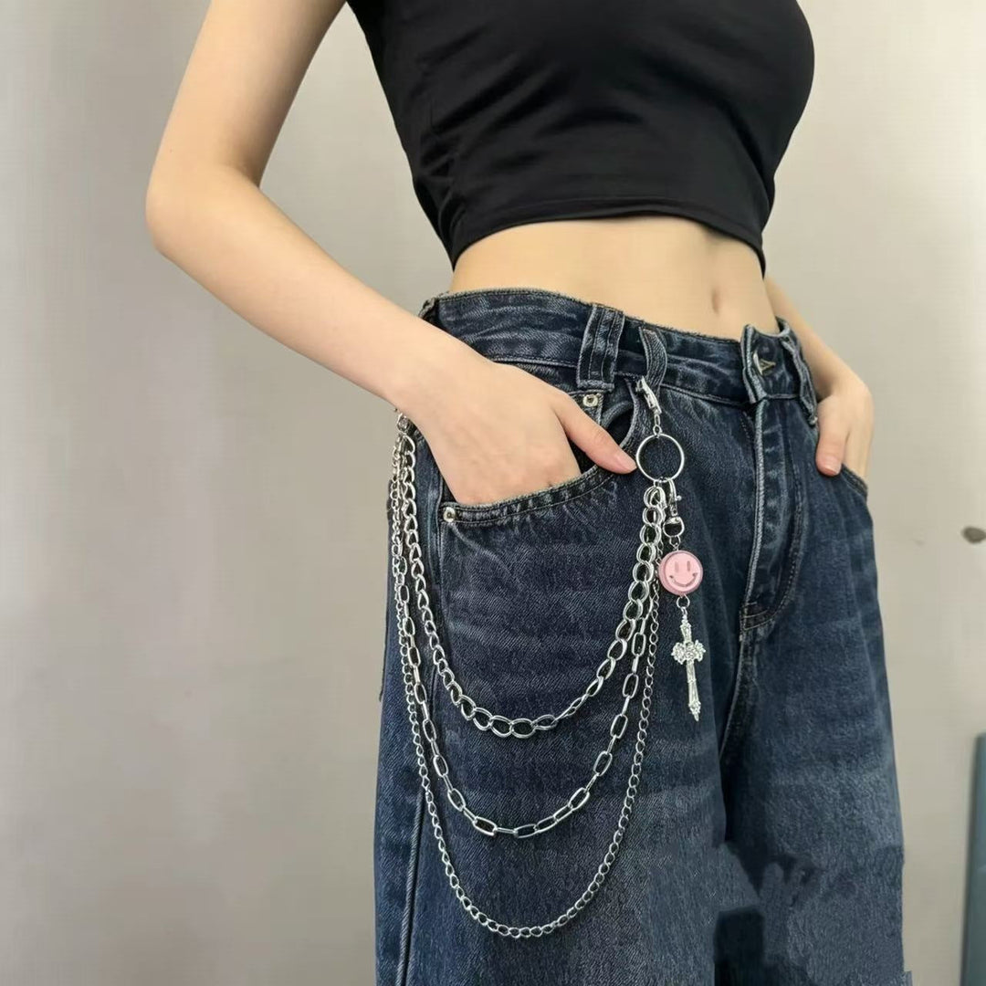 Fashionable chain belt with charm pendants Kalsten