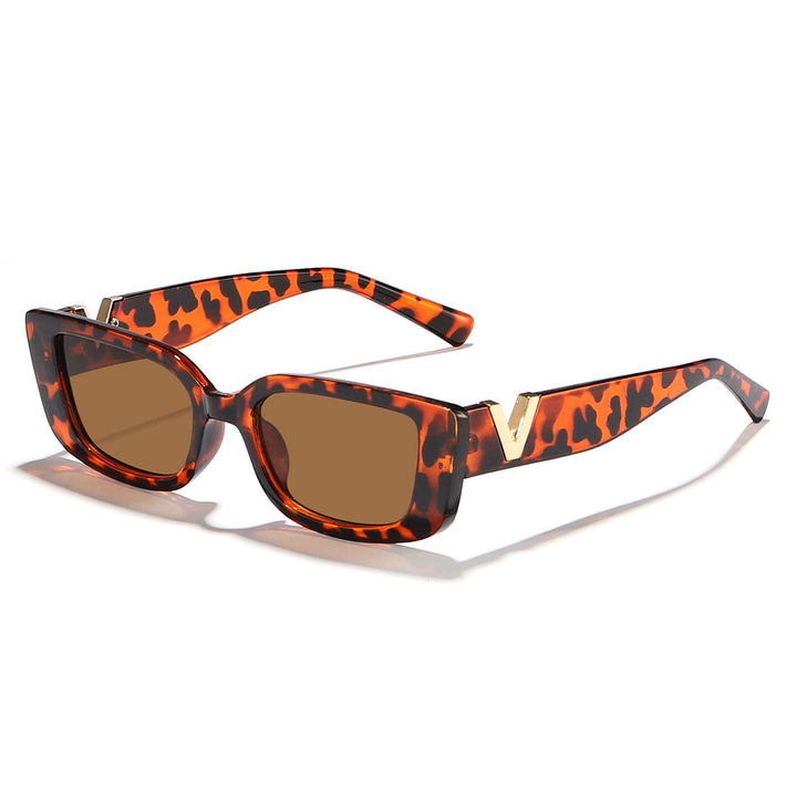 Ladies fashionable square sunglasses with golden accents Kalsten