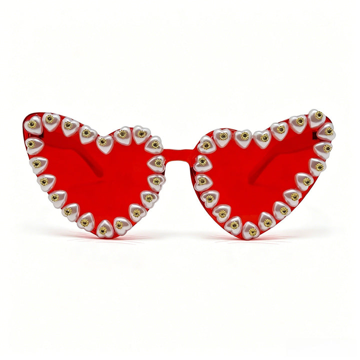 Women Heart-Shaped Sunglasses with Extravagant Jewelry Details Kalsten