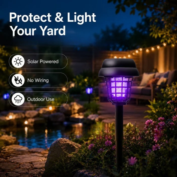 Solar Powered UV Insect Zapper Garden Stake With Integrated Solar Panel And Dusk To Dawn Sensor Kalsten