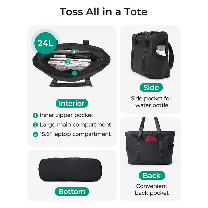 Spacious tote bag with side pockets Kalsten