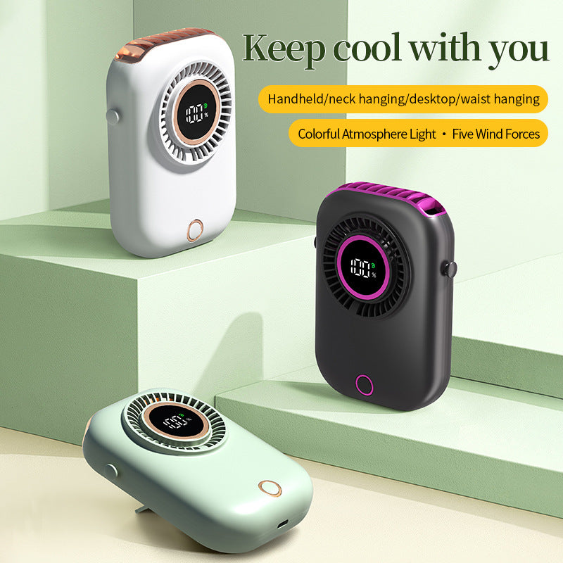 Unisex Portable Digital Rechargeable Hanging Fan Kalsten