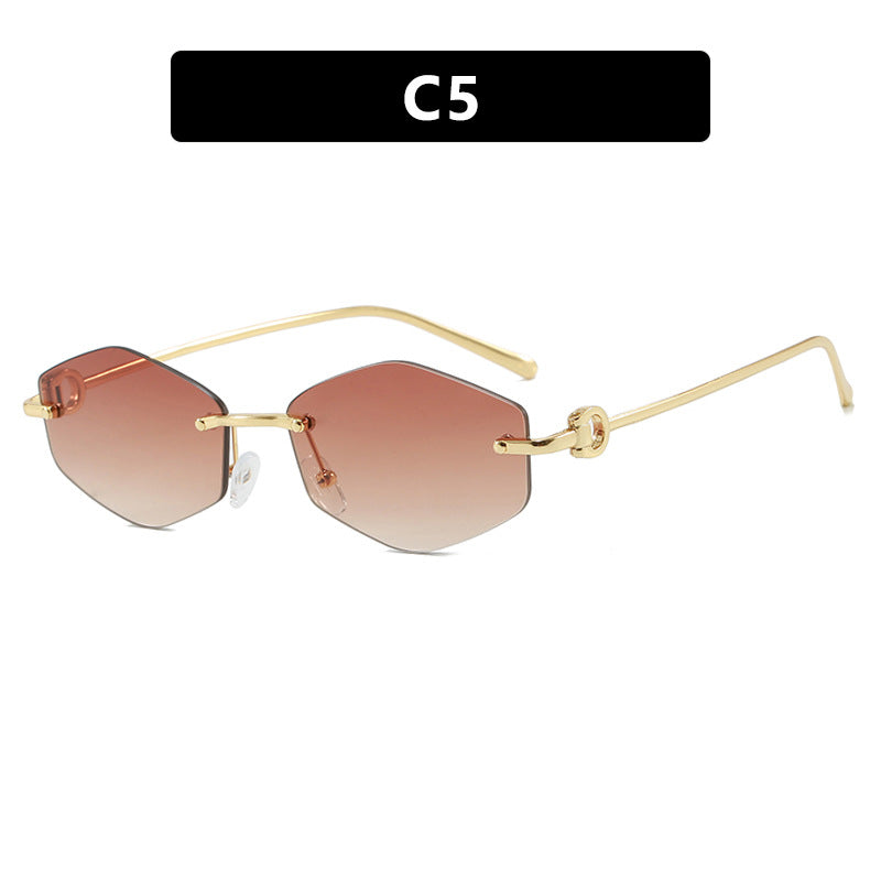 Women's fashionable sunglasses with hexagonal frame and luxurious accents Kalsten