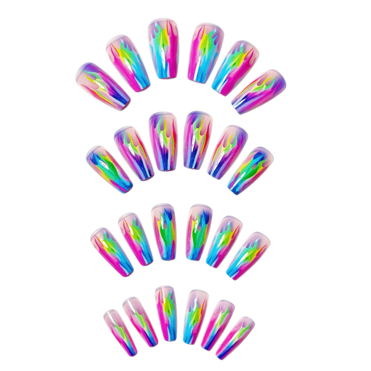 Artistic Flame-Effect Nail Design Acalora