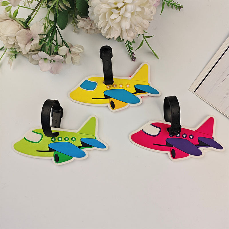 playful silicone airplane luggage tag with adjustable buckle strap Kalsten