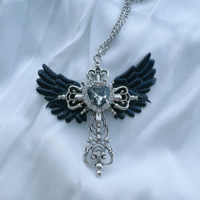 Angel Wing Heart Pendant Necklace Kalsten