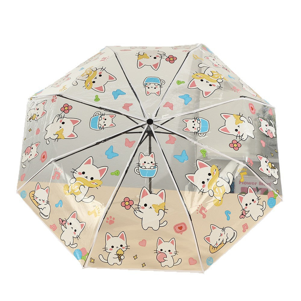 Women's transparent zipper pouch with cute cat designs Kalsten