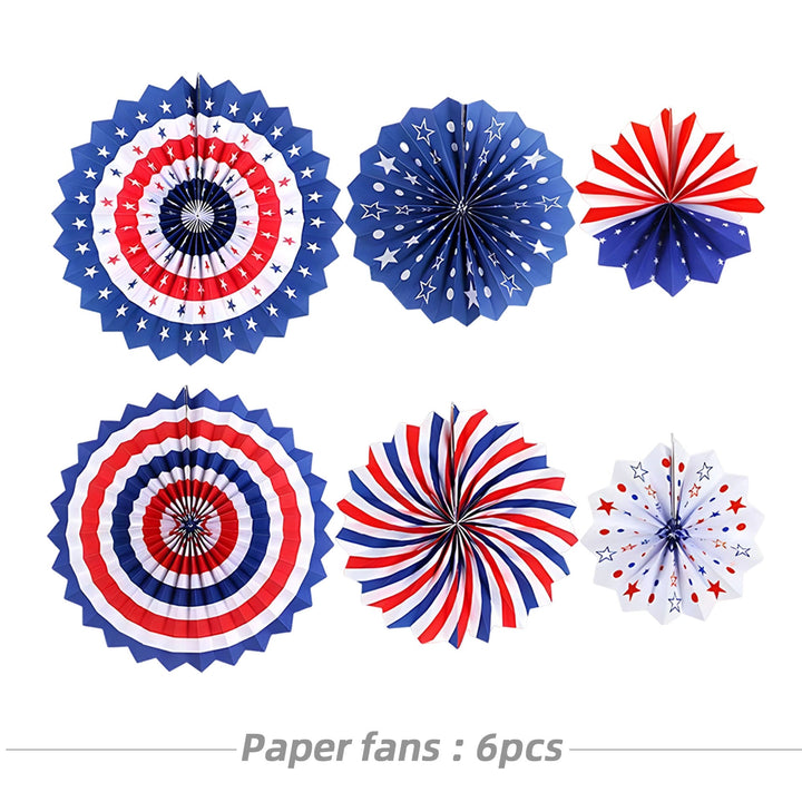 Unisex nan Patriotic Anniversary Disposable Tableware Party Kit with Stars Stripes Plates Cups Napkins Cutlery Banner Kalsten