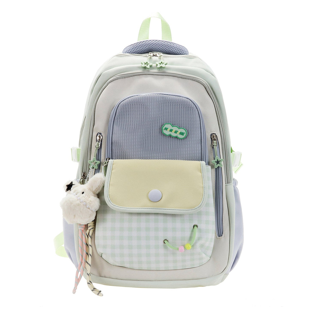 Playful Gingham Patterned School Backpack