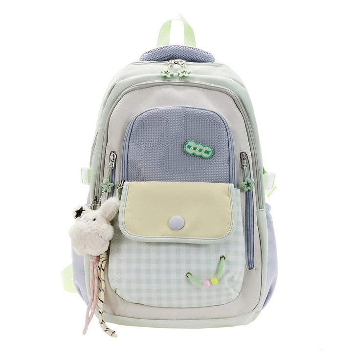 Playful Gingham Patterned School Backpack