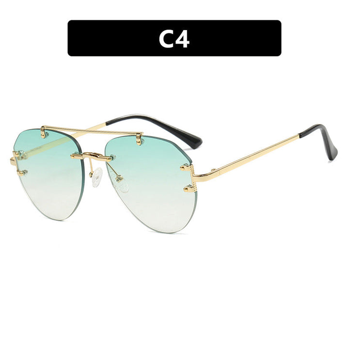 Women modern pilot sunglasses with gradient lenses and slim metal frame Kalsten