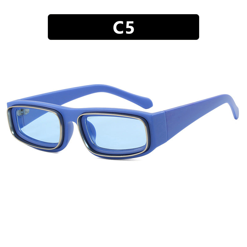 Ladies trendy rectangular sunglasses with elegant color play Kalsten