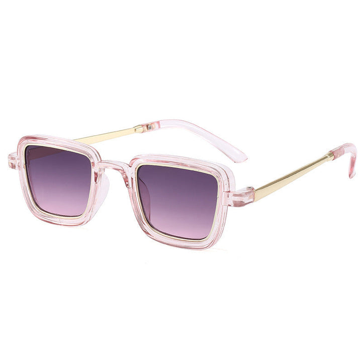 Women's square sunglasses with transparent frame and gold accents Kalsten