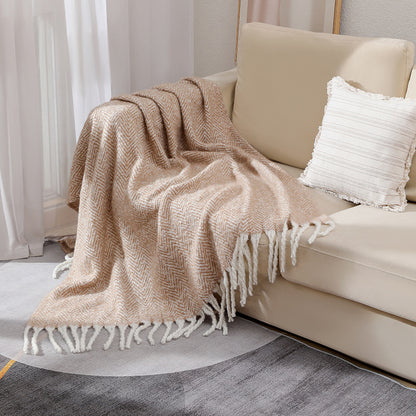Unisex Stylish Herringbone Throw Blanket