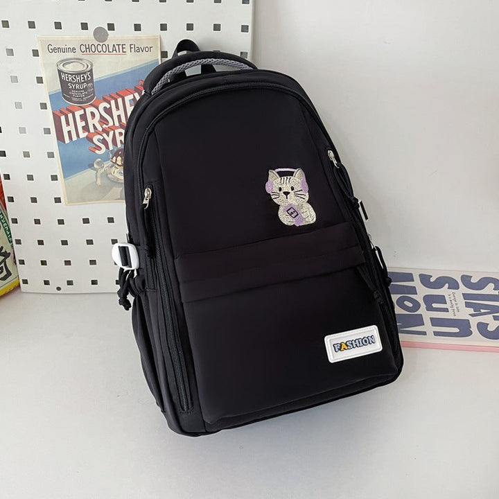 Cute Embroidered Animal-themed School Backpack